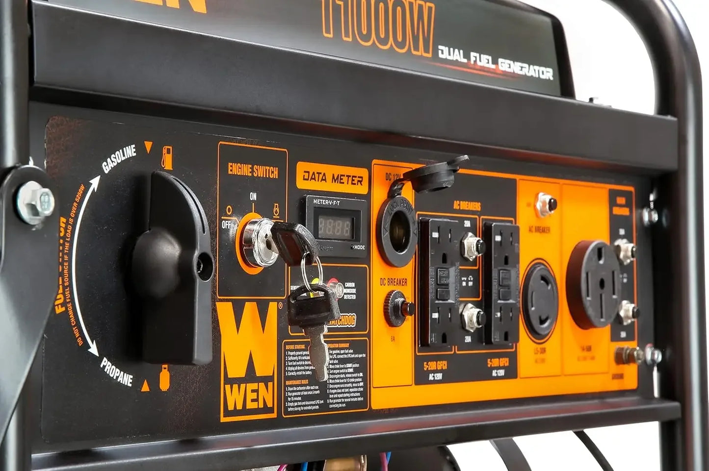 Hot-selling DF1100X 11000-Watt Electric Start Portable Generator with Wheel Kit and CO Shutdown Sensor, Black