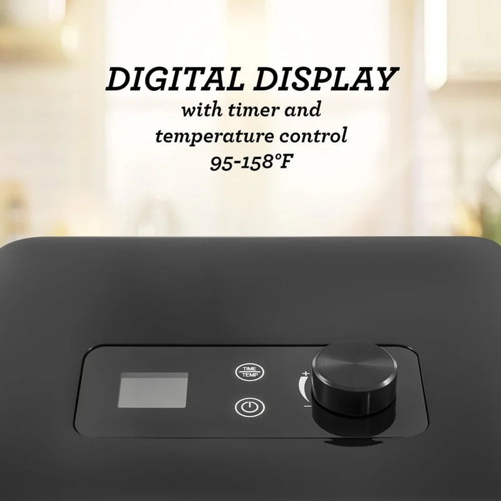 Digital Food Dehydrator with 4 Stainless Steel Trays Programmable Timer Adjustable Temperature Airflow System Fruits Vegetables