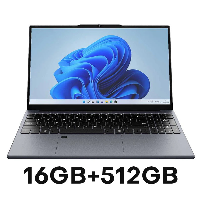 15.6" Ultra Slim Intel Core i7 6500U Laptop Computer Windows 11 16GB DDR4 1TB SSD Notebook PC Fingerprint Unlock Gaming Laptops