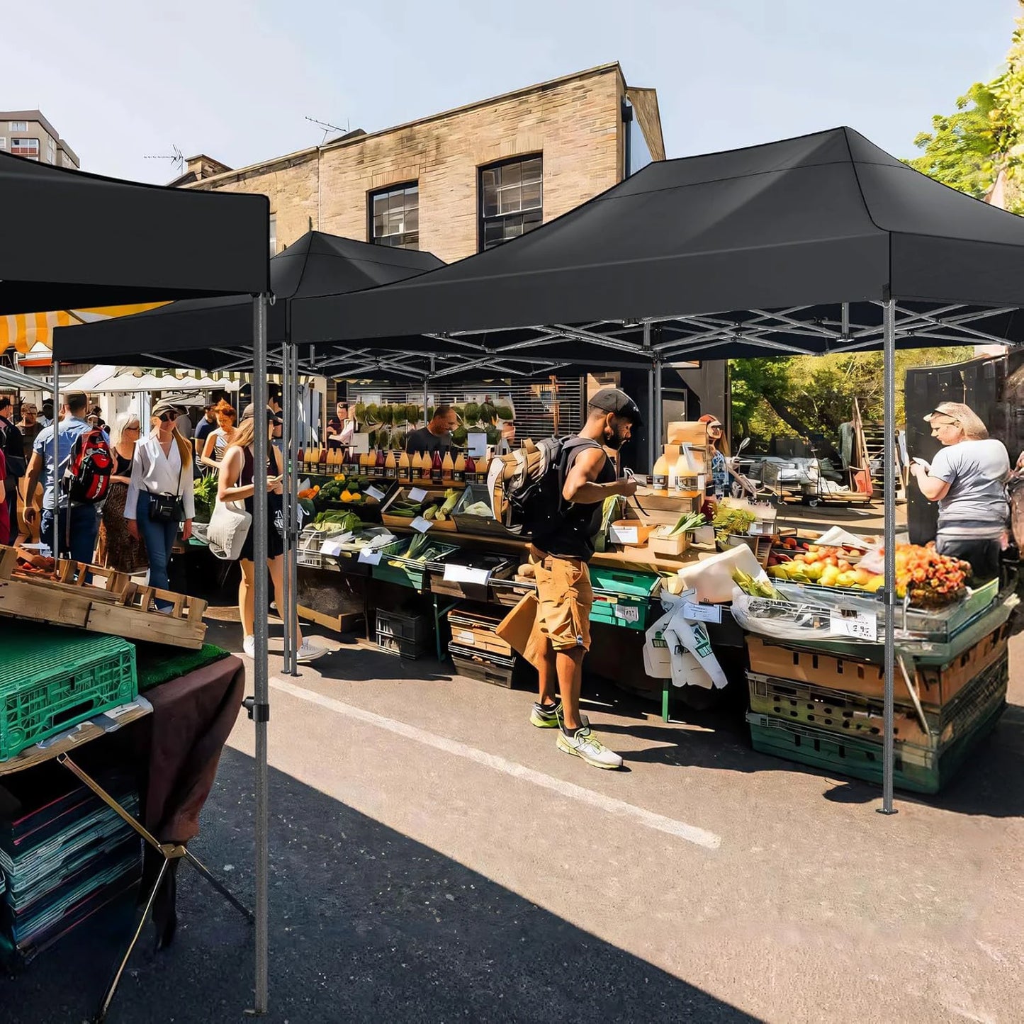 10'x15' Commercial Grade Pop Up Canopy, Heavy Duty Party Tent with 300lb Load Capacity, Waterproof Outdoor Event Shelter