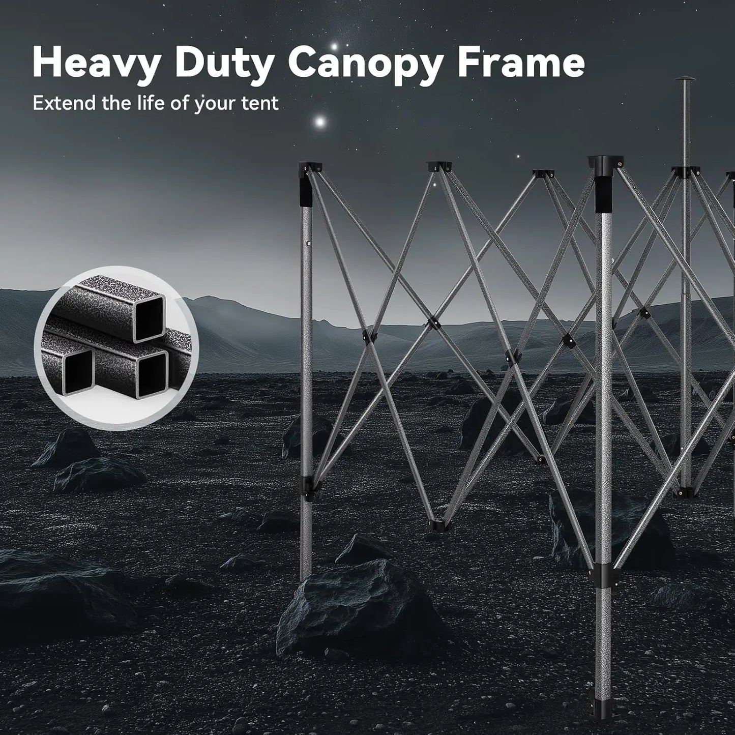 10'x15' Commercial Grade Pop Up Canopy, Heavy Duty Party Tent with 300lb Load Capacity, Waterproof Outdoor Event Shelter