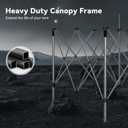 10'x15' Commercial Grade Pop Up Canopy, Heavy Duty Party Tent with 300lb Load Capacity, Waterproof Outdoor Event Shelter