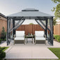 SeeHill 10' x 12' Metal Patio Gazebo with Double Roof, Mosquito Netting Outdoor Canopy Tent for Backyard or Garden Use