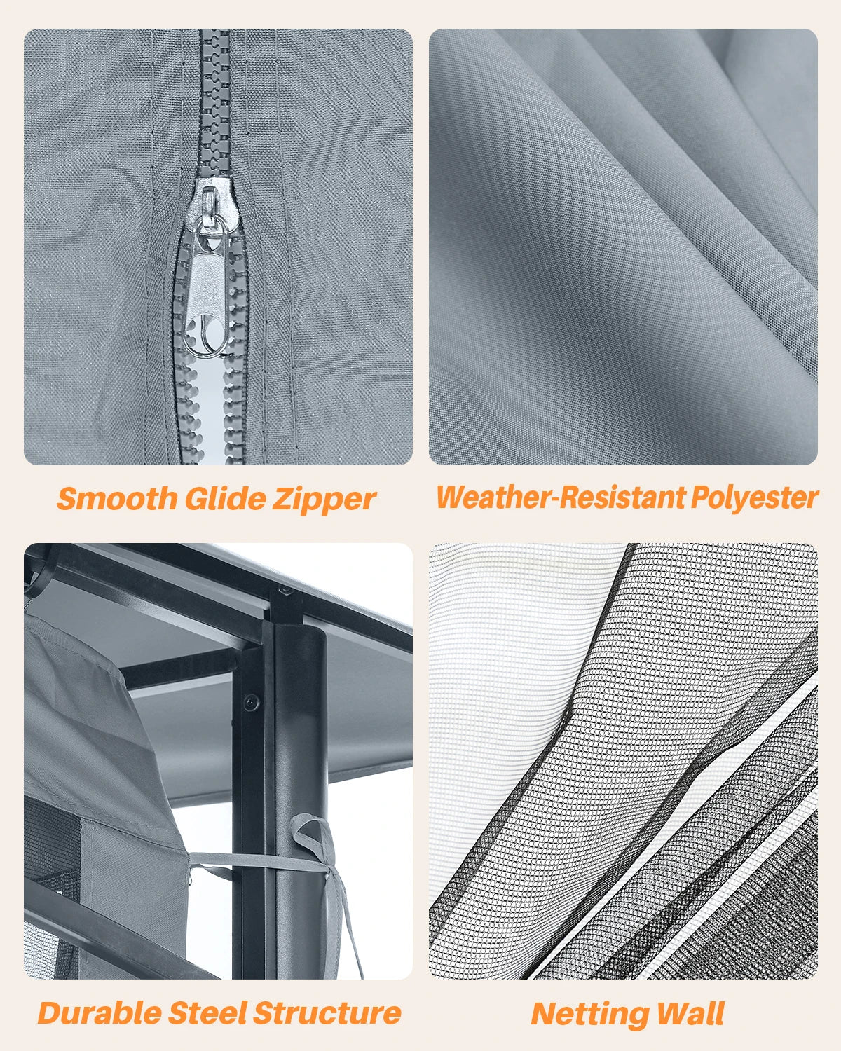 SeeHill 10' x 12' Metal Patio Gazebo with Double Roof, Mosquito Netting Outdoor Canopy Tent for Backyard or Garden Use