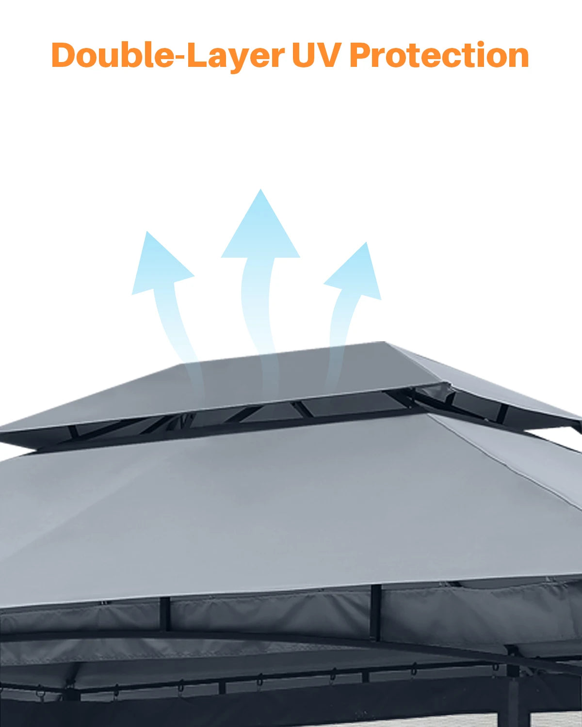 SeeHill 10' x 12' Metal Patio Gazebo with Double Roof, Mosquito Netting Outdoor Canopy Tent for Backyard or Garden Use