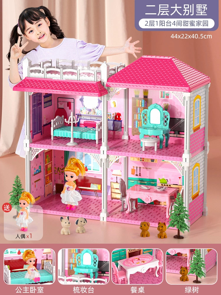 Kids Toy Play House Girl Little Princess House Girl Castle Doll House Birthday Gift over 3 Years Old 6