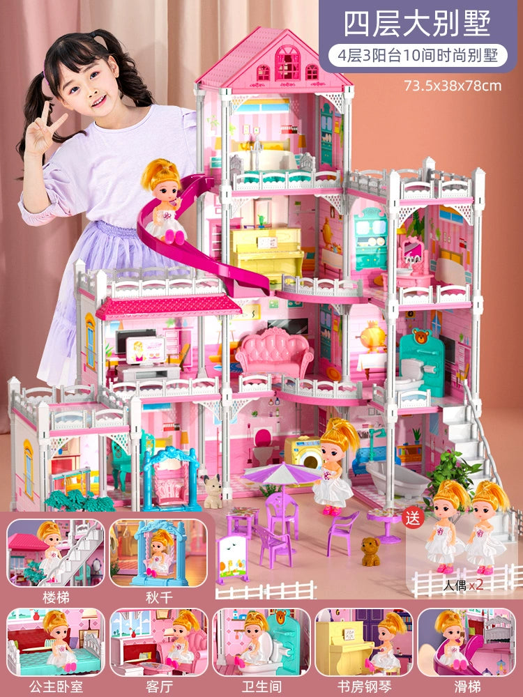 Kids Toy Play House Girl Little Princess House Girl Castle Doll House Birthday Gift over 3 Years Old 6