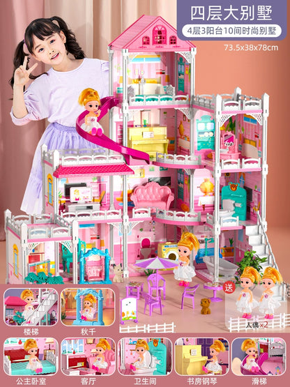 Kids Toy Play House Girl Little Princess House Girl Castle Doll House Birthday Gift over 3 Years Old 6