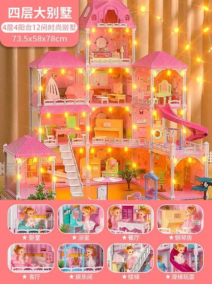 Kids Toy Play House Girl Little Princess House Girl Castle Doll House Birthday Gift over 3 Years Old 6