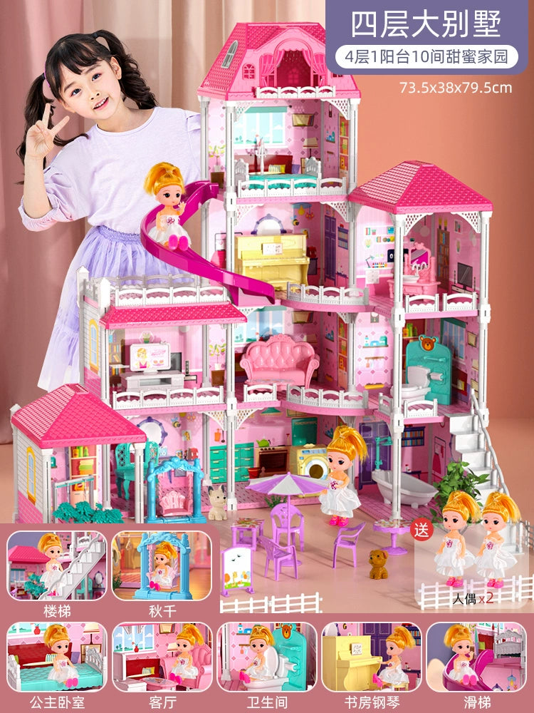 Kids Toy Play House Girl Little Princess House Girl Castle Doll House Birthday Gift over 3 Years Old 6