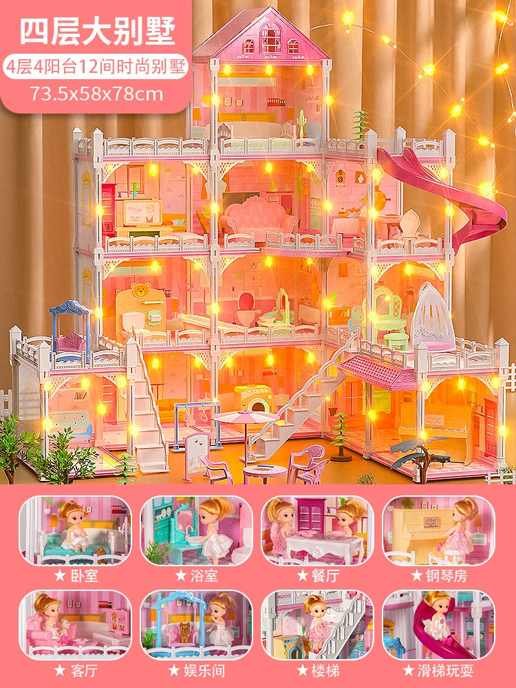 Kids Toy Play House Girl Little Princess House Girl Castle Doll House Birthday Gift over 3 Years Old 6