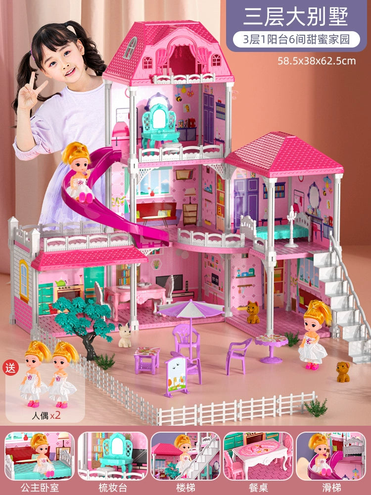 Kids Toy Play House Girl Little Princess House Girl Castle Doll House Birthday Gift over 3 Years Old 6