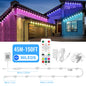 Permanent Outdoor Lights, Smart RGB Northern Lights , 100ft with 60 LED Eaves Lights IP68 Waterproof for Christmas Party Holiday.  Many patterns for all seasons.