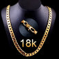 Men 18K Gold Necklace Fashion Men 18K Gold Necklace Cuban Chain Necklace For Men Jewelry Gifts