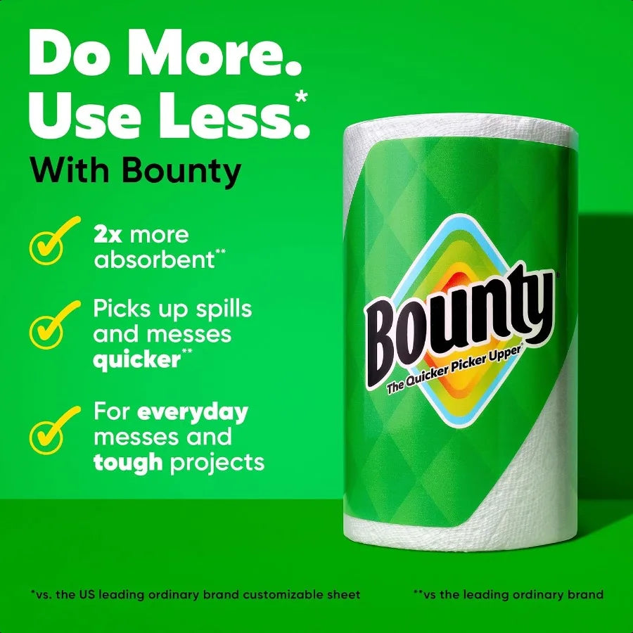 Bounty SelectASize Paper Towels White 2 Triple Rolls = 6 Regular Rolls