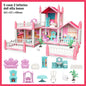 Girl Doll House Toy Children Pretend Play Dollhouse Villa Patchwork Dream Furniture Home Doll House for Kids Christmas Toy Gifts