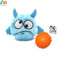 ATUBAN Dog Interactive Toys 2in1 Dog Plush Squeaky Small Balls Pet Toys Halloween Xmas for Small Medium Large Dogs,Blue Monster