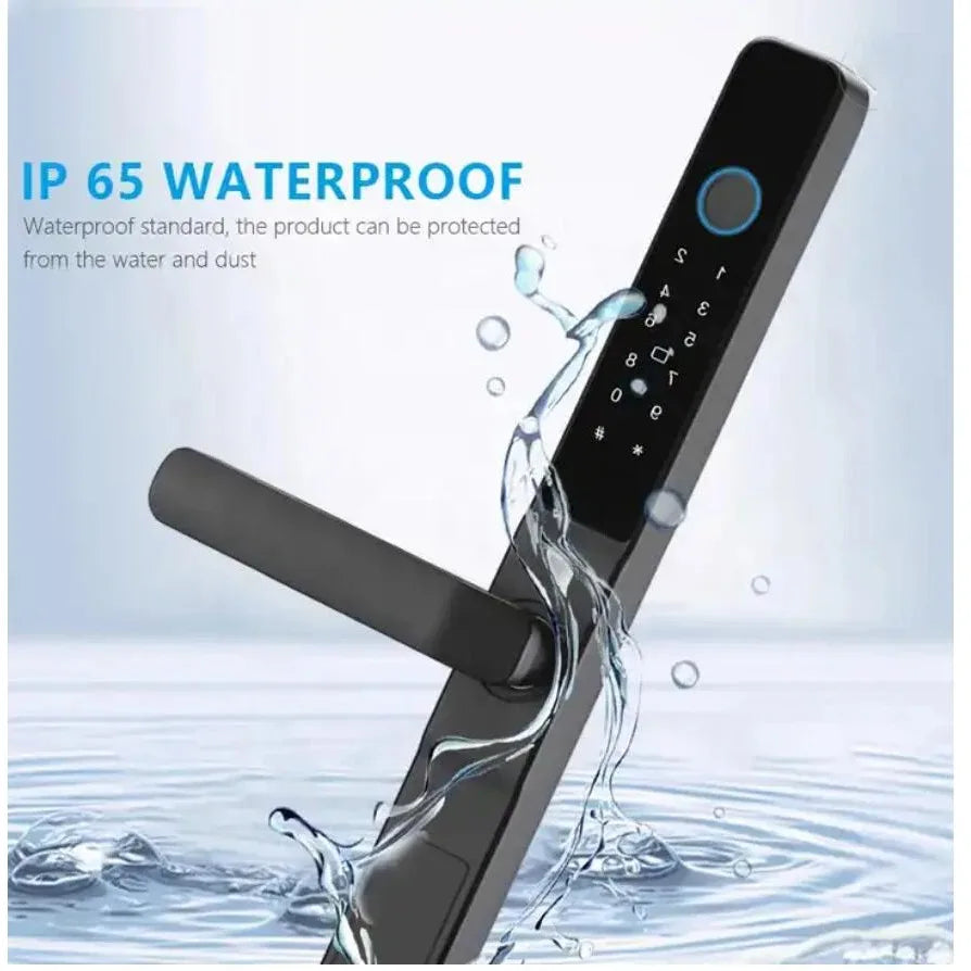 TUYA WIFI Waterproof Outdoor Fingerprint Lock APP RFID Card Password Keyless Smart Electronic Door Lock Aluminum/Glass Sliding