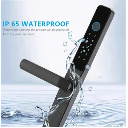 TUYA WIFI Waterproof Outdoor Fingerprint Lock APP RFID Card Password Keyless Smart Electronic Door Lock Aluminum/Glass Sliding