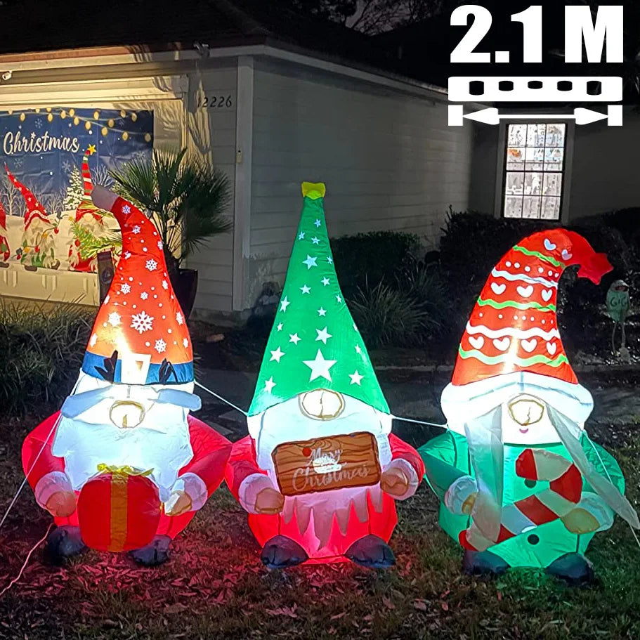 240cm Inflatables Blow Up Gingerbread Man Christmas Outdoor Decoration 2025 Santa Claus Home Yard Garden Party Xmas Decor