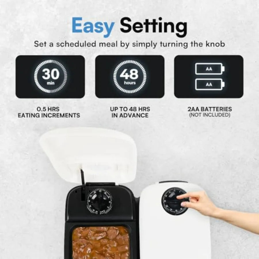 Automatic Cat and Dog Feeder with 1.5Cup Capacity for Scheduled Meals or Treats 48Hour Timer Functionality Ideal for Daily Feed