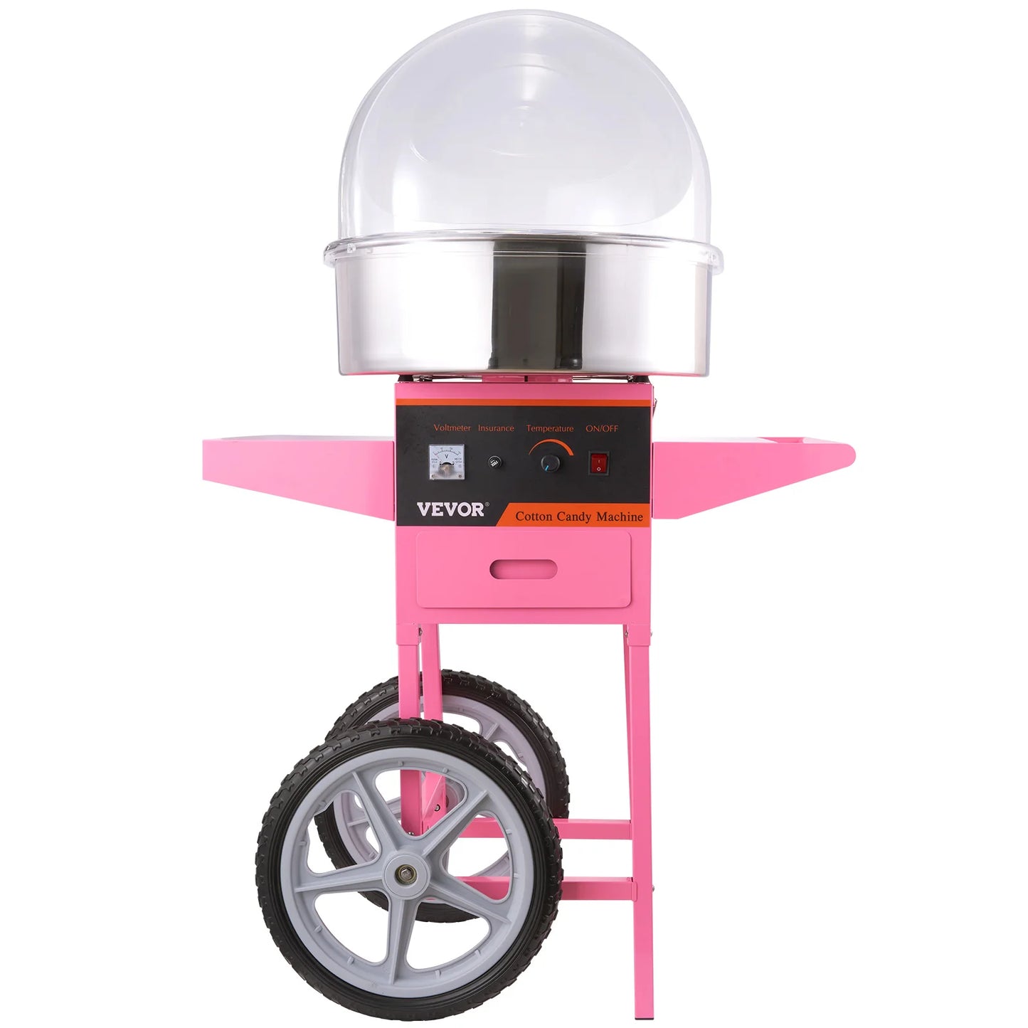 VEVOR Electric Cotton Candy Machine Commercial Floss Maker with Stainless Steel Bowl Sugar Scoop and Drawer for Birthday Party