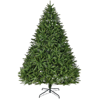 9ft Unlit Hinged Christmas Tree, 3655 Tips, Metal Stand, Easy Assembly. Ideal for Festivals.