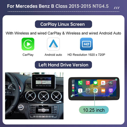 Road Top Touch Screen for Mercedes Benz B/A Class W176 CLA GLA W246 NTG4.5 Multimedia GPS With Carplay Android Auto Car Player