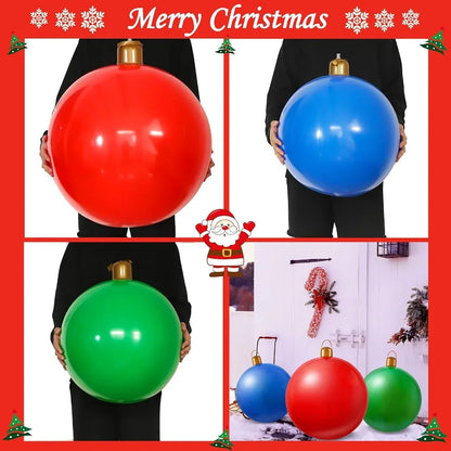 3PCS Outdoor Christmas Decorations Yard Inflatable Christmas Balls for Xmas Winter New Year Holiday Tree Ornaments Lawn Porch I