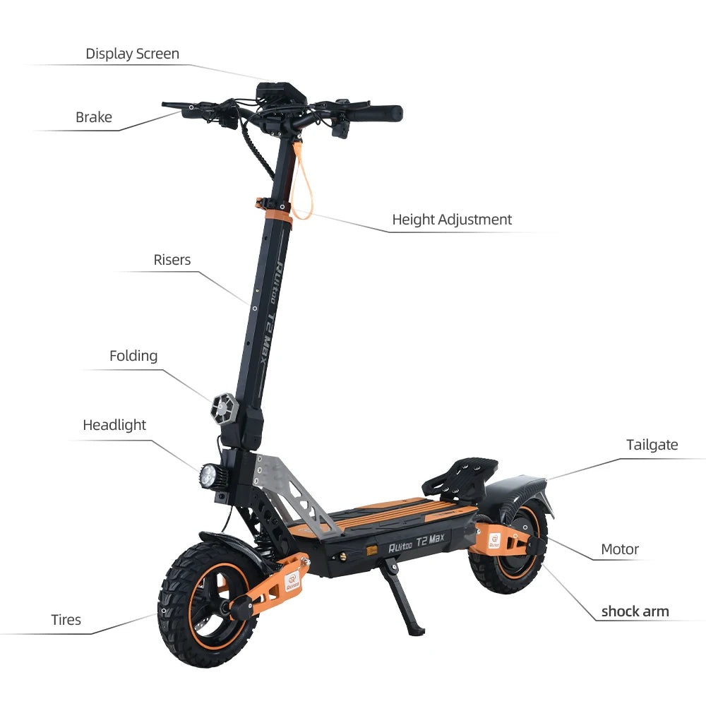 Ruitoo T2Max 1000W Nice design Electric Scooter Folding Two Wheel Scooter for Adults