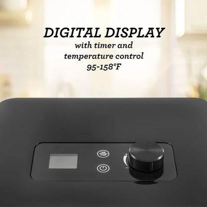 Digital Food Dehydrator with 4 Stainless Steel Trays Programmable Timer Adjustable Temperature Airflow System Fruits Vegetables