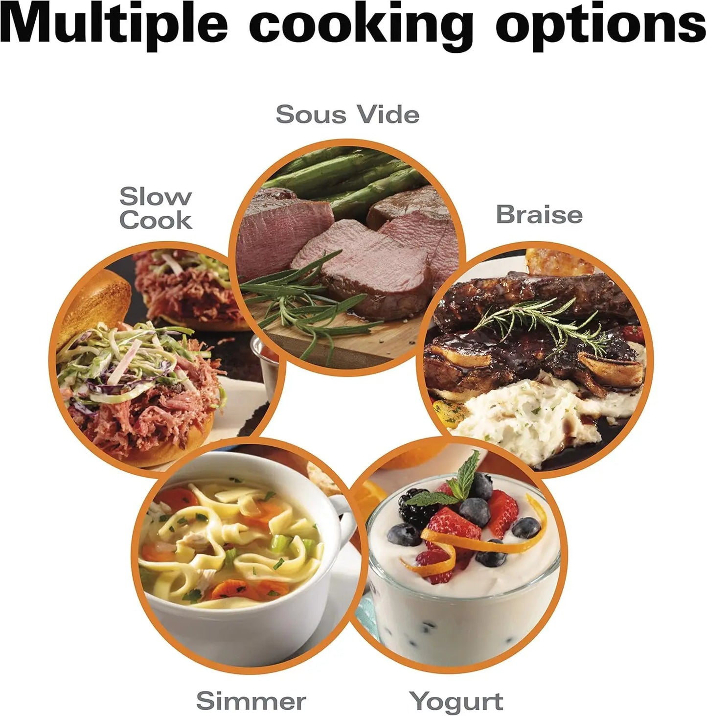 Portable 6 Quart Set & Forget Digital Programmable Slow Cooker with Lid Lock, Temperature Probe, Dishwasher Safe Crock & Lid, Bl