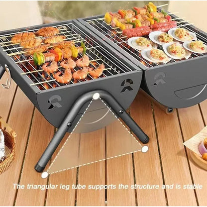 Portable Charcoal Grill Tabletop Outdoor Barbecue Smoker Small BBQ Grill for Outdoor Cooking Backyard Camping Picnics Beach
