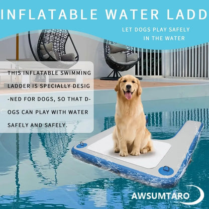 Inflatable Dock, Load-Bearing 200 pounds, Dog pet ramp, Suitable for Swimming Pools, Boat Docks, Lakes, Beach use Water Sports P
