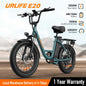 URLIFE 1000W E20 Electric Bike | 48V 13Ah Removable Battery, 20MPH, 20''X3" Fat Tire, 7-Speed E-Bike with Dual Disc Brake