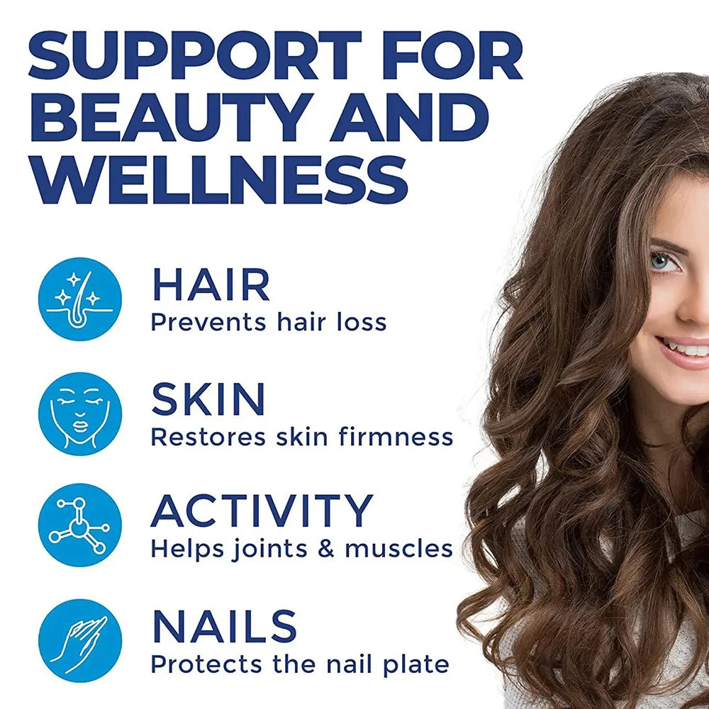 Marine Collagen | with Hyaluronic Acid, Vitamin C and Biotin | High Strength Collagen Supplement for Men and Women 120 Capsules