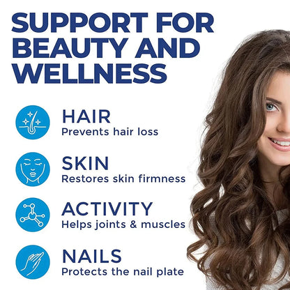 Marine Collagen | with Hyaluronic Acid, Vitamin C and Biotin | High Strength Collagen Supplement for Men and Women 120 Capsules