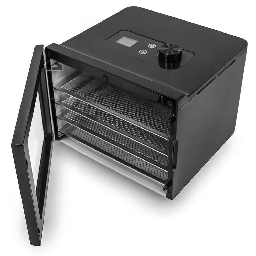 Digital Food Dehydrator with 4 Stainless Steel Trays Programmable Timer Adjustable Temperature Airflow System Fruits Vegetables