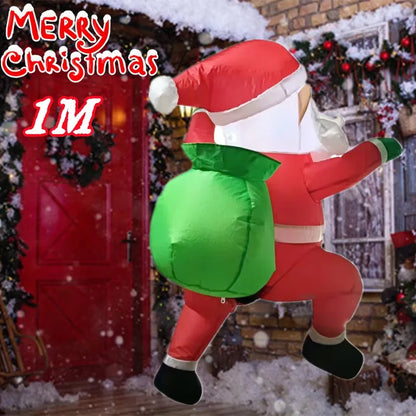 240cm Inflatables Blow Up Gingerbread Man Christmas Outdoor Decoration 2025 Santa Claus Home Yard Garden Party Xmas Decor