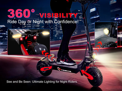 Arwibon GT06 1200W Foldable E-Scooter for Adults -Max Speed 25MPH, 48V 13AH/23.4AH, 11"Off-Road Tires | US Stock, Factory Direct