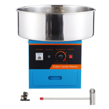 VEVOR Electric Cotton Candy Machine Commercial Floss Maker with Stainless Steel Bowl Sugar Scoop and Drawer for Birthday Party