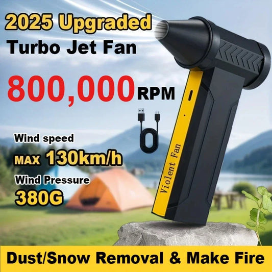 800,000RPM Air Blower Electric Turbo Violent Fan Brushless Motor High-Speed Turbo Jet Fan USB Rechargeable Powerful Dust Blower