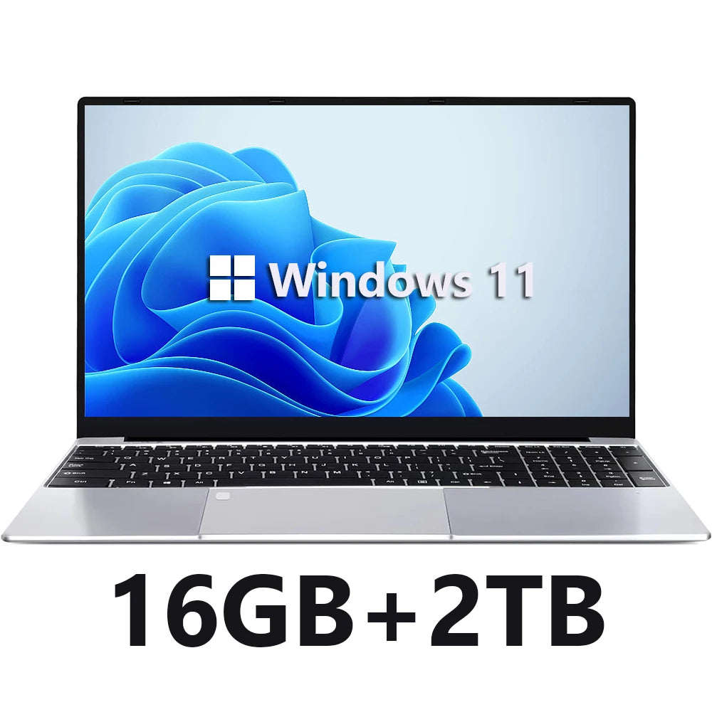 Xiaman 15.6" Ultra Slim Laptop Computer Windows 11 Laptop 16GB RAM 1TB 2TB SSD Intel Celeron N4000 HD Office Study Notebook PC