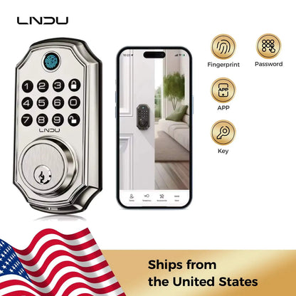 LNDU Smart Door Lock D280L Fingerprint Lock&Keypad Combination Lock All-in-One Intelligent Door Lock Waterproof Door Locks