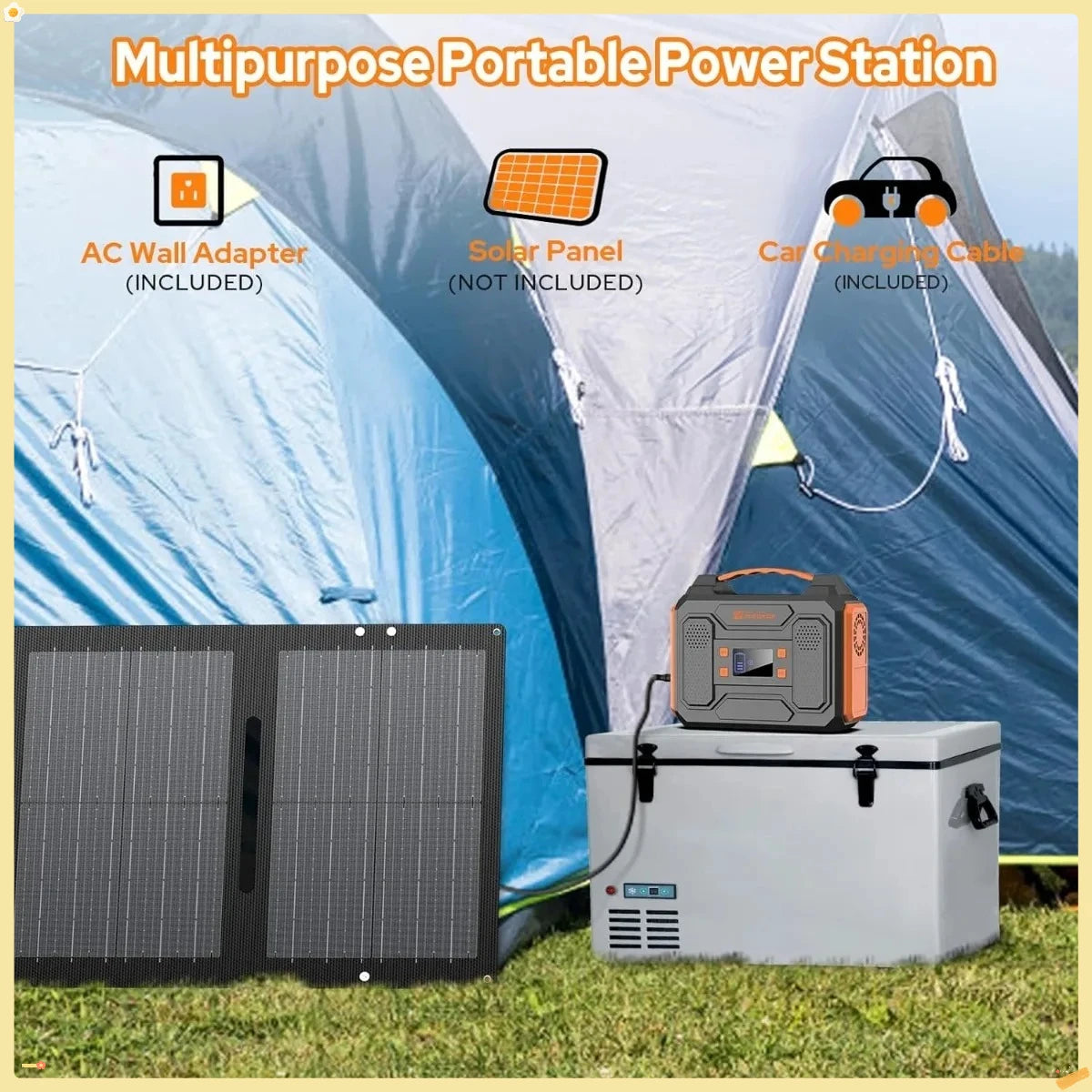 300W Portable Solar Generator | 65W Power Bank + 40W Panel for Home Backup, RV & Outdoor Camping Trips
