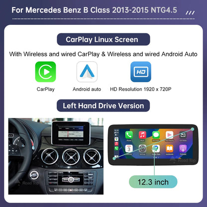 Road Top Touch Screen for Mercedes Benz B/A Class W176 CLA GLA W246 NTG4.5 Multimedia GPS With Carplay Android Auto Car Player