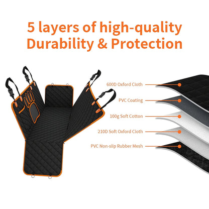 Dog Seat Cover, Pet Dog Seat Cover, Hammock Heavy Duty Scratch Resistant Anti Slip Durable Soft Pet Rear Seat Cover for Cars, keeps fur off vehicle's interior.