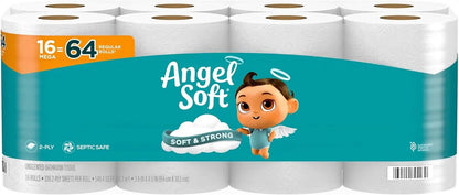 Soft Toilet Paper, 4/8/16/48 Mega Rolls = 16/32/64/192 Regular Rolls, Soft and Strong Toilet Tissue