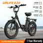 URLIFE 1000W E20 Electric Bike | 48V 13Ah Removable Battery, 20MPH, 20''X3" Fat Tire, 7-Speed E-Bike with Dual Disc Brake