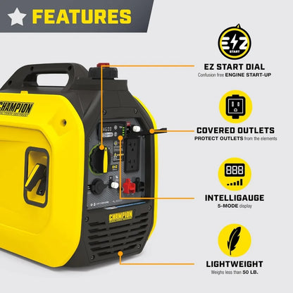 2025new-Ultralight 2500-Watt Portable Inverter Generator with Quiet Technology and Carbon Monoxide Shield by Champion Power Equi